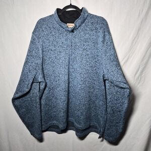 Wrangler Authentics Mens 2XL Pullover 1/4 Zip Sweatshirt Blue Athleisure